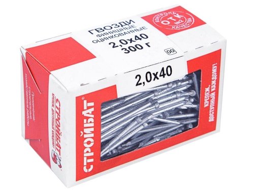 Гвозди финишные оцинкованные Стройбат 2,0х40 (0,3 кг)  картинка